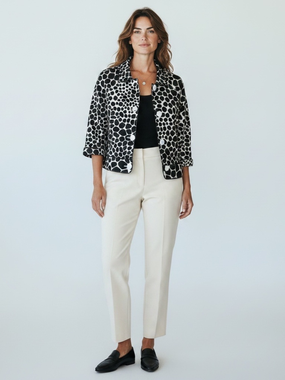 Animal print textured blazer